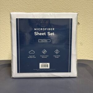 Microfiber Cal King Sheet Set - White